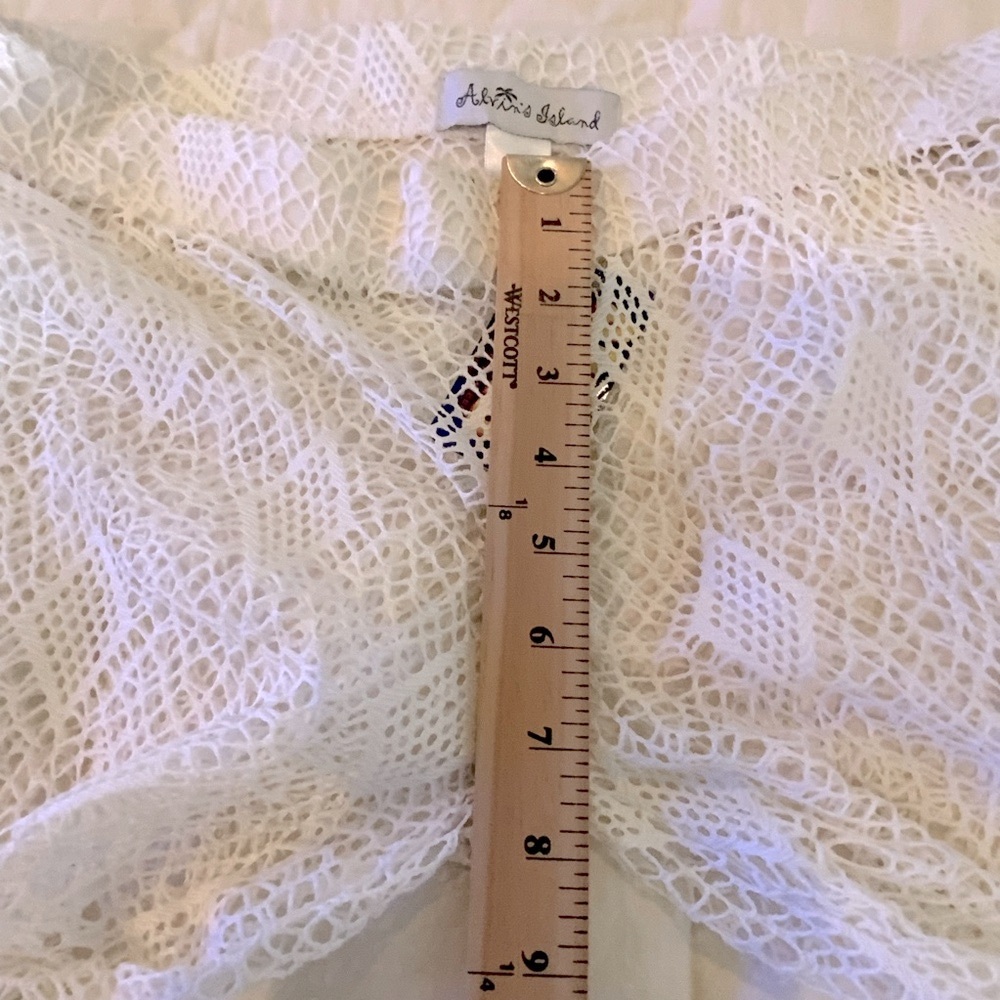 Alvin’s Island New White Lace Beach Pants Crocheted Semi Sheer Size Small - Picture 10 of 10